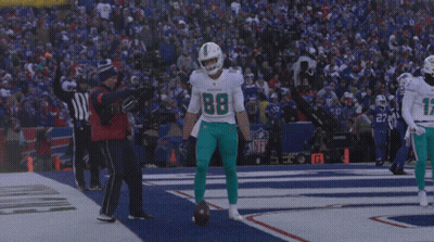 Dolphins Football Players Celebrate Touchdown GIF