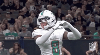Dolphins Player Making Heart With Hands In Front Of Crowd GIF