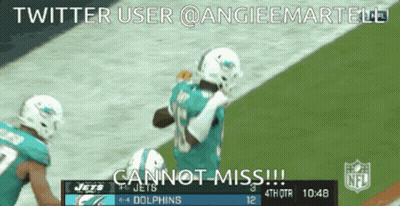 Dolphins Player Tackled By Jets GIF
