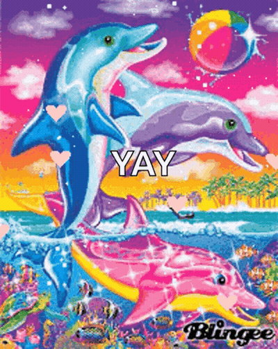 Dolphins Swimming With Yay GIF