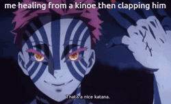 Doma Akaza Heals Wound GIF
