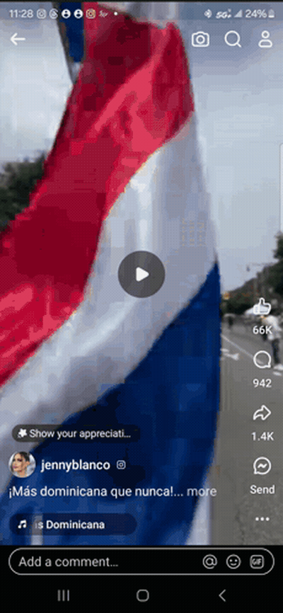 Dominican Flag On Phone Screen GIF