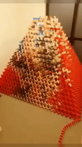 Domino Pyramid Spider Web GIF