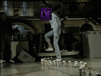 Domino Stomping The Cans GIF