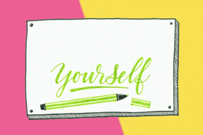 Don't Doubt Yourself Sign With Green Pencil GIF