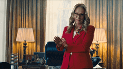 Don't Look Up President Orlean Pointing GIF