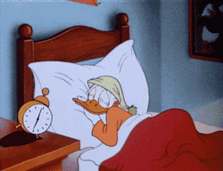 Donald Duck Alarm Clock Waking Up GIF