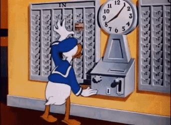 Donald Duck Altering The Timecard GIF