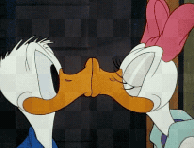 Donald Duck And Daisy Duck Kissing With Their Tongues Out GIF