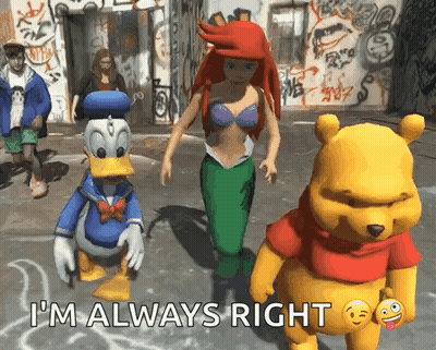 Donald Duck Ariel And Winnie The Pooh Are Walking Down A Street GIF