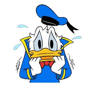 Donald Duck Covering Mouth Sticker
