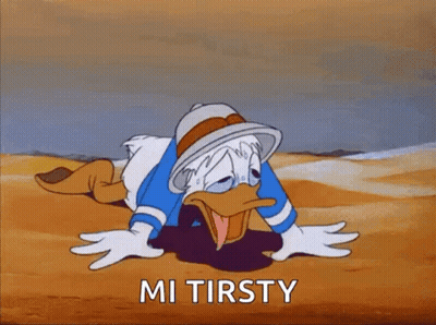 Donald Duck Crawling In Dirt Saying Mi Tirsty GIF