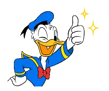 Donald Duck Giving Thumbs Up With Stars Sticker
