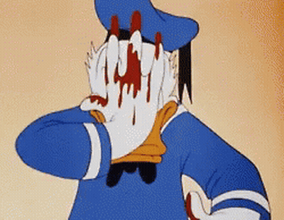 Donald Duck Has Blood Coming Out Of His Nose And Mouth GIF