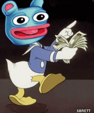Donald Duck Holding Money and Pointing
