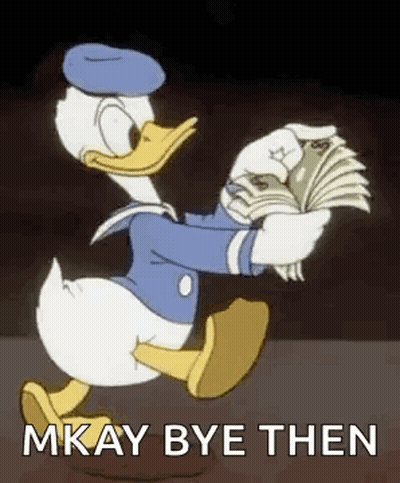 Donald Duck Is Holding A Fan Of Money In His Hands . GIF