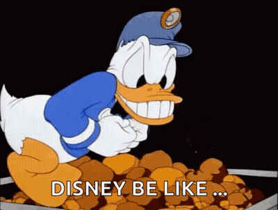 Donald Duck Is Standing Next To A Pile Of Rocks And Saying `` Disney Be Like ... '' GIF
