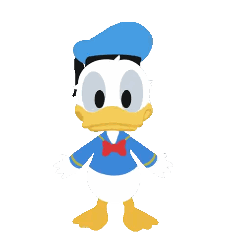 Donald Duck Looking Through A Magnifying Glass With A Chipmunk In His Eyes Sticker