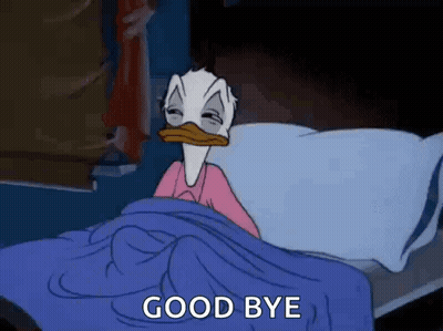 Donald Duck Lying In Bed Saying Goodbye GIF