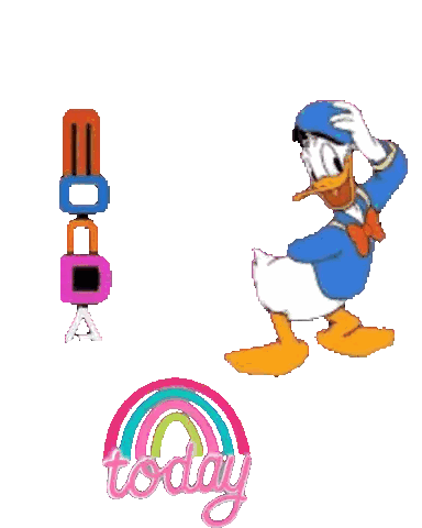 Donald Duck Next To Rainbow Today Sticker