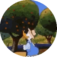 Donald Duck Picking Apples Sticker