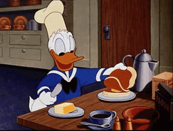 Donald Duck Preparing Sandwich Breakfast GIF