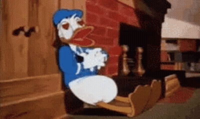 Donald Duck Sitting On Rocking Chair GIF