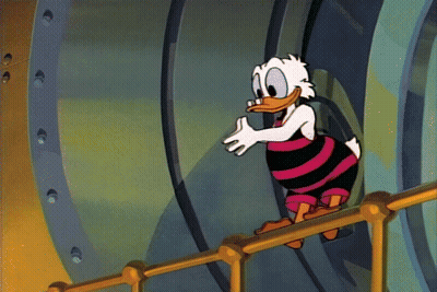 Donald Duck Standing On A Fence GIF