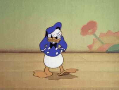 Donald Duck Standing On Wooden Floor GIF