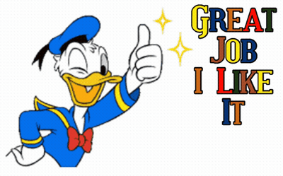 Donald Duck Thumbs Up Saying Great Job GIF