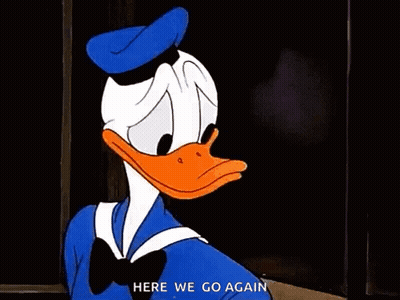 Donald Duck Waving Here We Go Again GIF