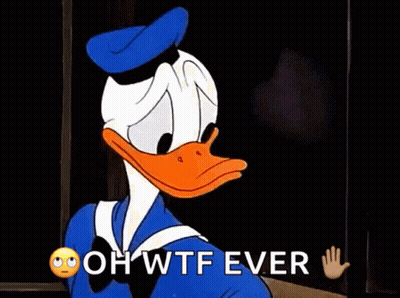 Donald Duck Waving Saying Oh WTF Ever GIF