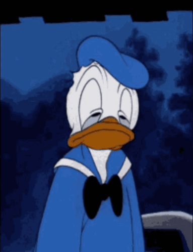 Donald Duck Wearing A Blue Hat And Bow Tie GIF