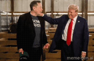 Donald Trump And Elon Musk Posing GIF