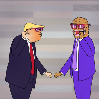 Donald Trump And Gorilla Cartoon GIF
