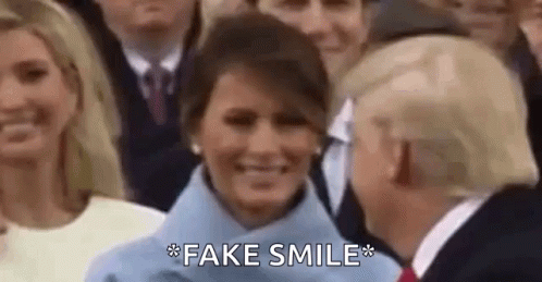 Donald Trump And Melania Trump Are Smiling At Each Other In A Crowd Of People . GIF