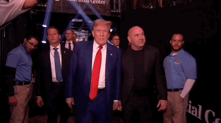 Donald Trump Arriving In Ufc Competition GIF