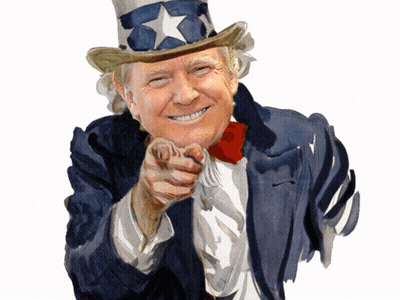Donald Trump As Uncle Sam Pointing GIF