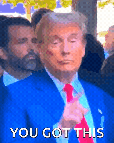 Donald Trump Blue Suit Red Tie Saying You Got This GIF