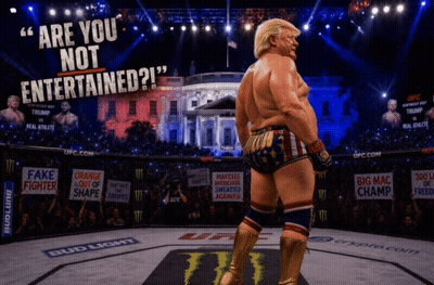 Donald Trump Boxing Ring Are You Not Entertained GIF