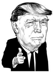 Donald Trump Cartoon Finger Guns