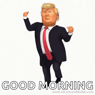 Donald Trump Dancing In Suit Saying Good Morning GIF