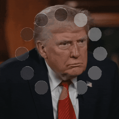 Donald Trump Face With Circles Around Head GIF