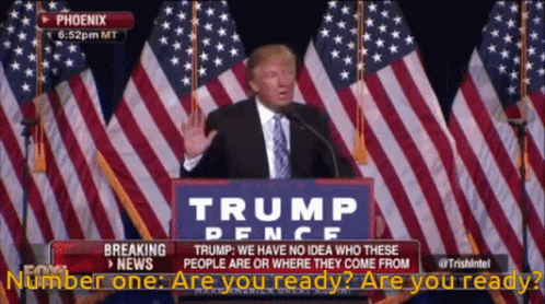 Donald Trump Giving Speech At Trump Pence Podium GIF