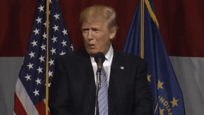 Donald Trump Giving Speech In Front Of Indiana Flag GIF