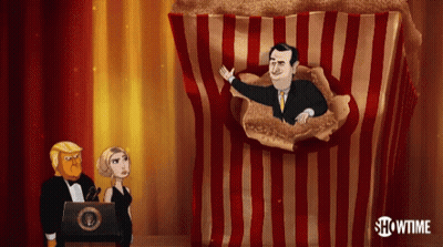 Donald Trump Giving Speech In Front Of Popcorn Box GIF