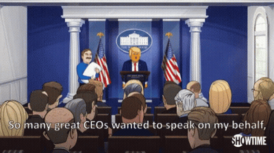 Donald Trump Giving Speech So Many Great CEOs Wanted To Speak On My Behalf GIF