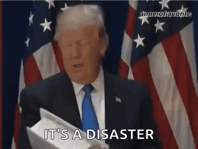 Donald Trump Holding Paper Saying It's A Disaster GIF