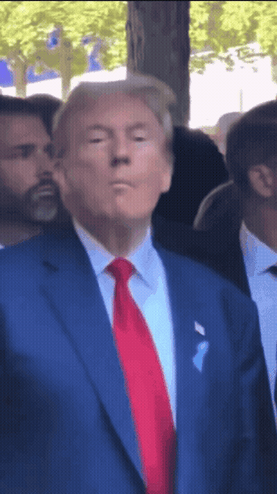 Donald Trump In Blue Suit And Red Tie GIF