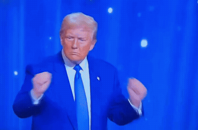 Donald Trump In Blue Suit Dancing GIF
